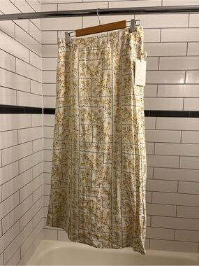 Joie Linen Maxi Skirt with Yellow Floral Print